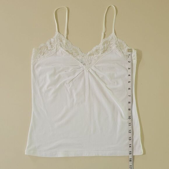 Old Navy White Lace-Trim Cami Tank Top - Picture 5 of 10
